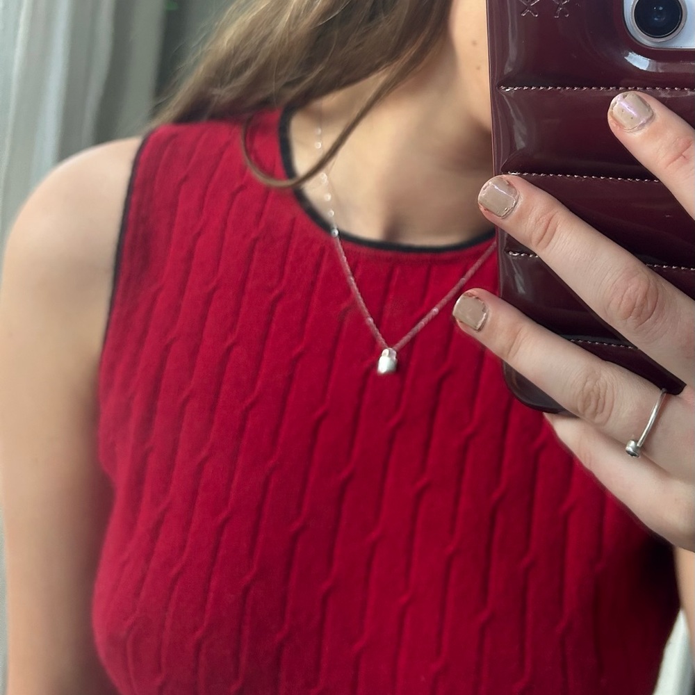 Ann Taylor Cashmere Red Sweater Vest/Top